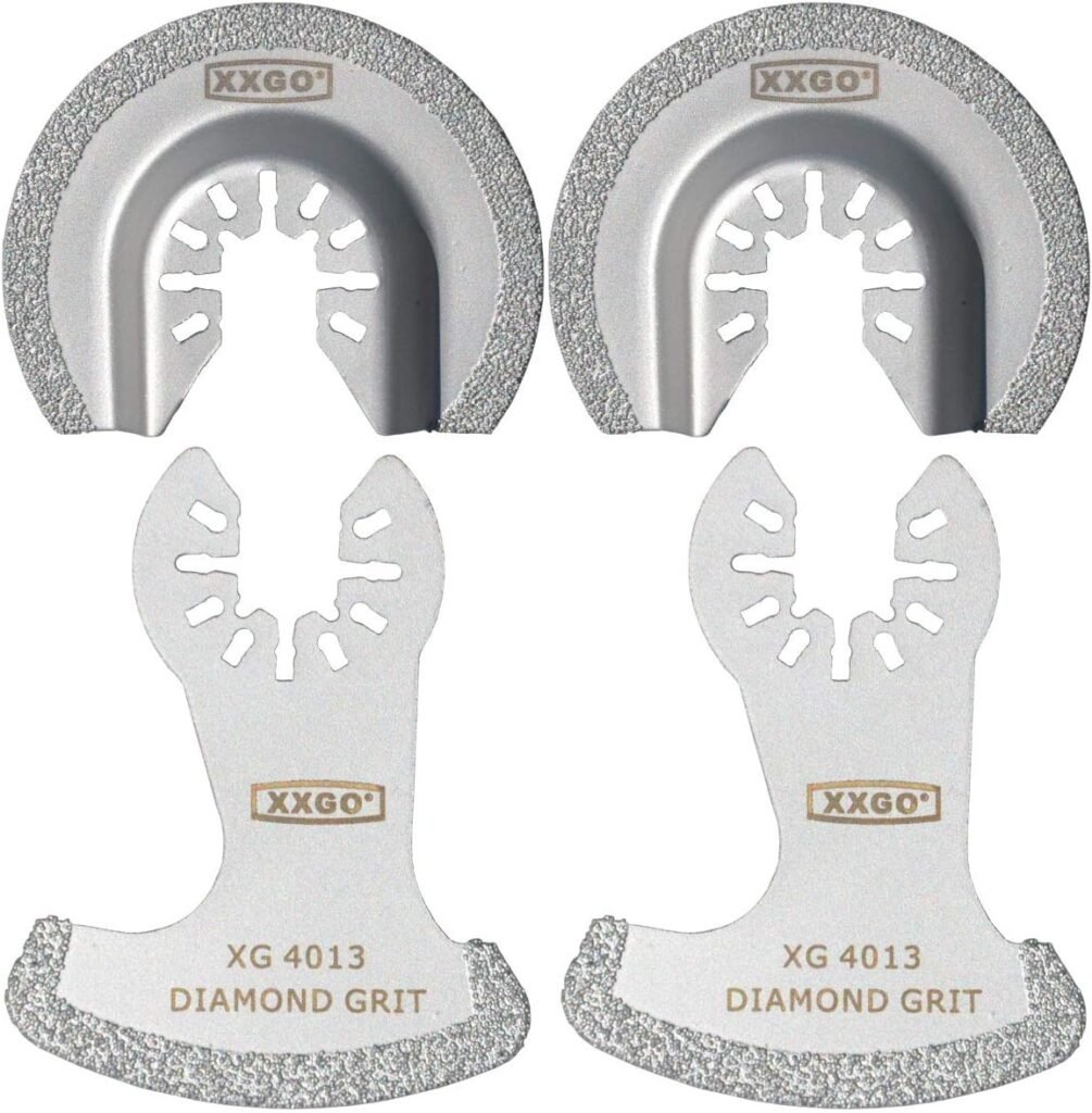 XXGO 4 Pcs Oscillating Multi Tool Diamond Segment Swing Semi Circle Grit Grout Saw Blades XG4002D