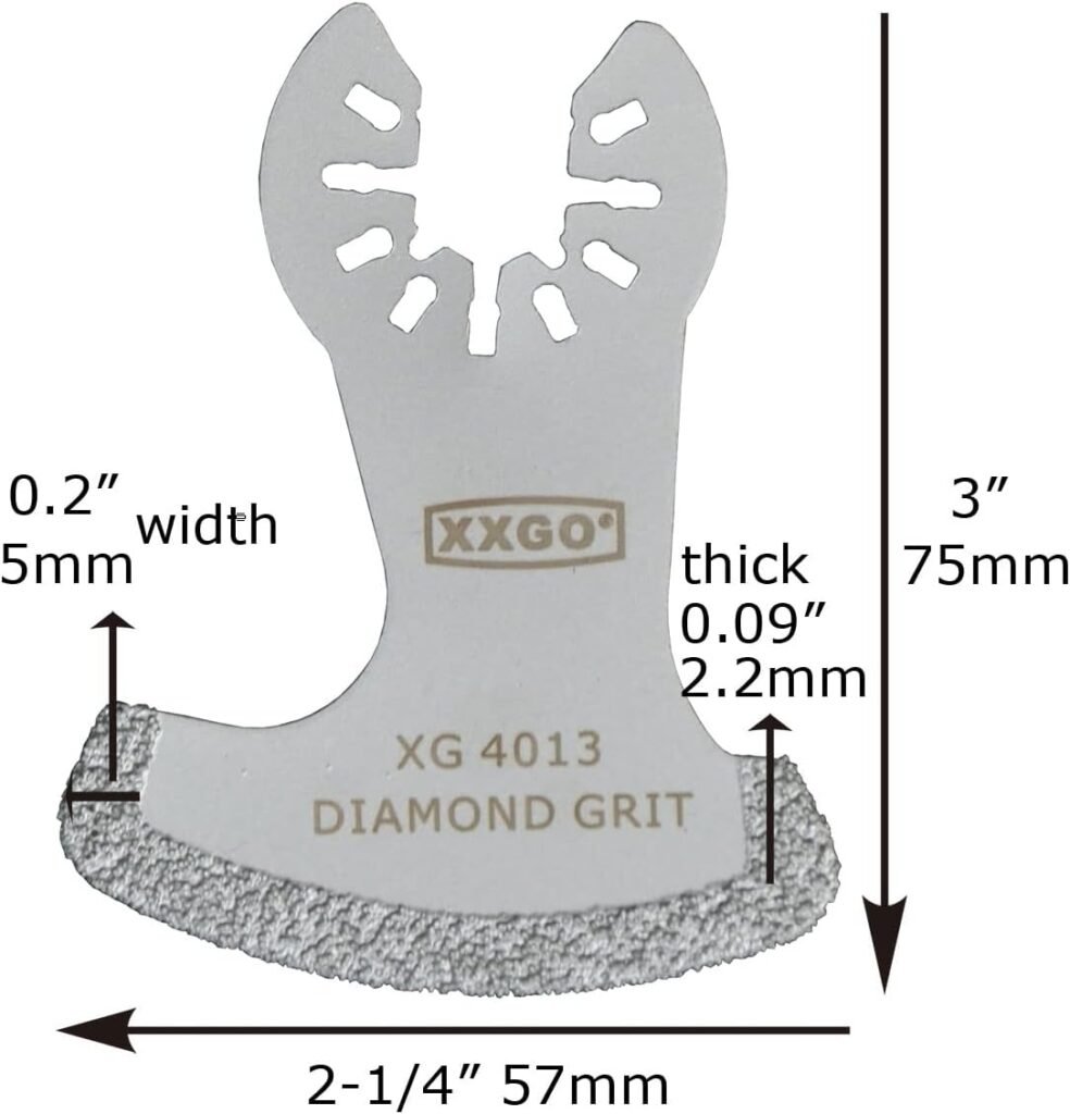 XXGO 4 Pcs Oscillating Multi Tool Diamond Segment Swing Semi Circle Grit Grout Saw Blades XG4002D